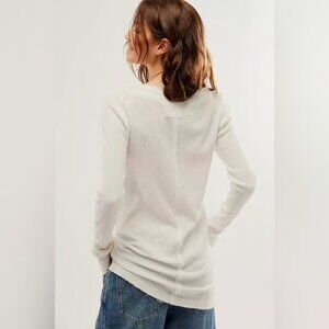 NEW Free People Care FP Honey B Crew Neck Top In Ivory 1225 3je7